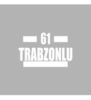 61 Trabzonlu Araba Sticker siyah 16x9 CM (Beyaz)