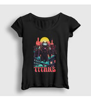 Presmono Kadın Siyah Titans Skibidi Toilet T-Shirt 482923tt