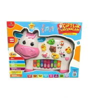 Can Ali Toys Türkçe Hayvan Sesli Piyano Pembe İnek CNLP2222