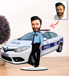Kisiye Özel Karikatür Erkek POLİS Biblo MODEL 3