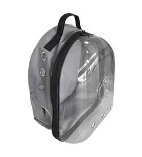 Kalpli Patili Astronot Şeffaf Taşıma Sırt Çantası Gri 24x32x42 cm