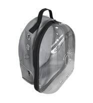 Kalpli Patili Astronot Şeffaf Taşıma Sırt Çantası Gri 24x32x42 cm