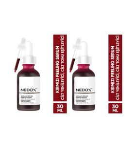 NEDOX 2 Adet Cilt Yenileyici Cilt Tonu Eşitleyici Kırmızı Peeling Serum Aha %30 Bha %2 Ph % 3.5 Serum 30 ml