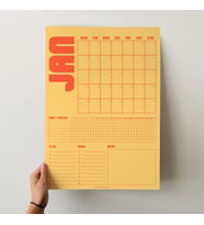 Tarihsiz Aylık Planlayıcı Takvim, Retro Organizer Planlayıcı