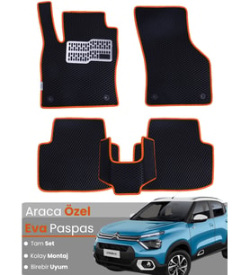 CİTROEN C3 (2017-2025) Uyumlu EVA Paspas Tam Set–Araca Özel,Su Geçirmez,Hızlı ve Kolay Montaj