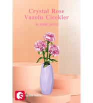 Crystal Rose Vazolu Dekoratif Güller 261 Parça yapı blokları Legoile uyumlu (611066) (Mor)