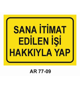 İŞ GÜVENLİĞİ UYARI LEVHASI 1 ADET PVC 21 X 29CM
