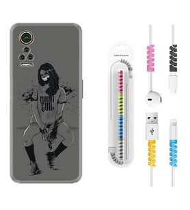 General Mobile GM 21 Pro GM 22 Pro Plus Kılıf Kablo Koruma Spiral Silikon Purest Evil 1627