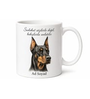 İsme Özel Doberman Desenli Kupa Bardak Köpek Severlere Hediye