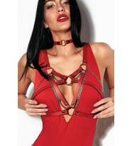 Mulvxbrf Brf02 Zincirli Göğüs Detaylı İnce Coker Tasma Deri Harness - Brf741 (Mulvix)