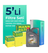 MANN Jeep Grand Cherokee 3.1 Dizel Filtre Bakım Seti Castrol Motor Yağlı (1999-2002) 5 Li