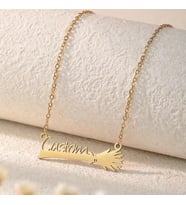 Kişiye Özel 925 Ayar Gümüş Tasarım Cadı Süpürgesi İsim Kolye (Gold)