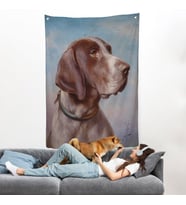 Carl Reichert Köpek Portre Duvar Örtüsü-7332