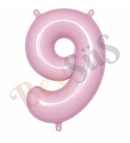 9 Rakam Folyo Balon pembe Rengi (76 cm)