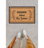 Kişiye Özel Üretim Özdemir Ailesi Hoş Geldiniz Yazılı Kapı Önü Paspası