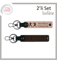 Boksla Dengeyi Harmanlayan, Zen Temalı, Kişisel Yazılı Anahtarlık Seti, Yavru Ağzı-Koyu Kahve