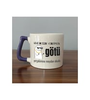 Kime Değer Verdiysek G*tü Yerçekimine Meydan Okudu Baskılı Siyah Kulplu Prime Kupa - Komik Hediye