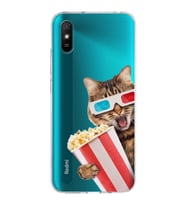 PrintiFy Xiaomi Redmi 9A ile Uyumlu 1mm Slim Fit Kedi 1 050b Baskılı Şeffaf  Kılıf