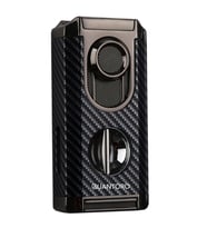 Quantoro 3 Torch Pürmüz V-Cut Siyah Karbon Desenli Metal Puro Çakmağı - TRZ1174