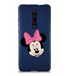 Xiaomi Mi 9T Pro Soft Premier Kapak Minnie Mouse-C Tasarımlı Silikon Kılıf - Lacivert (Şeffaf)