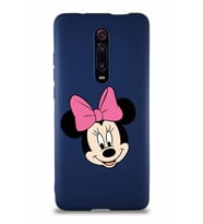 Xiaomi Mi 9T Pro Soft Premier Kapak Minnie Mouse-C Tasarımlı Silikon Kılıf - Lacivert (Şeffaf)