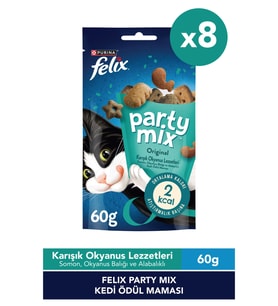 Felix Party Mix Karışık Okyanus Lezzetleri Kedi Ödül Maması 8x60gr