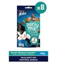 Felix Party Mix Karışık Okyanus Lezzetleri Kedi Ödül Maması 8x60gr