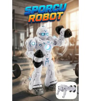 Sporcu Robot Işıklı Sesli ve Hareketli Oyuncak – Dambıl Kaldıran Şınav Çeken Robot (24 cm)