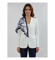Zincir Desenli Lacivert Üçgen Fular Bandana Estacraft - 100x45 cm