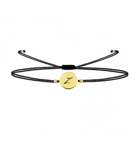 Alberaccessories 925 Ayar Gümüş Tasarım 14 K Gold Kaplama İp Örgü Z Harf Şans Bileklik