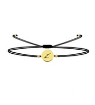 Alberaccessories 925 Ayar Gümüş Tasarım 14 K Gold Kaplama İp Örgü Z Harf Şans Bileklik