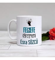 Kişiye Özel Felsefe Öğretmeni Kupa Bardak HA11 (Beyaz - Beyaz)