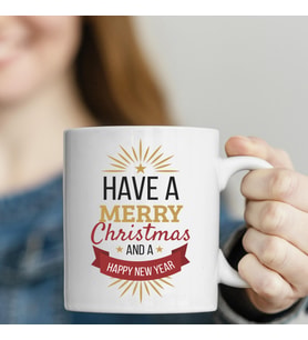 Yeni Yıl, Yılbaşı Have A Merry Christmas And A Happy New Year Baskılı Kupa