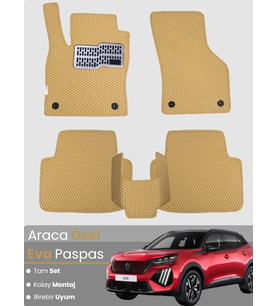 PEUGEOT 2008 ELEKTRİKLİ (2023-2025) Uyumlu EVA Paspas Tam Set–Araca Özel,Oto Paspas