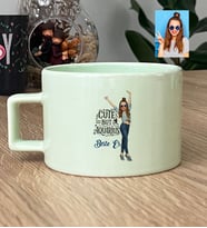 Kişiye Özel Karikatürlü Cute But Aquarius Kova Burcu Lüks Pastel Fincan Doğum Günü Hediyesi