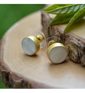 STONEAGE Küçük Sedef Doğal Taş Küpe