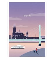 Köln Seyahat Posteri Tablo Ahşap Poster Dekoratif