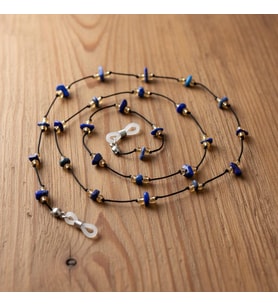 Doğal Lapis Lazuli Taşlı Gözlük İpi - Gözlük Askısı