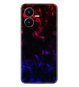 Vivo Y22S Kılıf Silikon Desen Özel Seri Blue Red Fire 1637