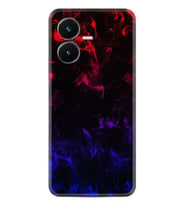 Vivo Y22S Kılıf Silikon Desen Özel Seri Blue Red Fire 1637
