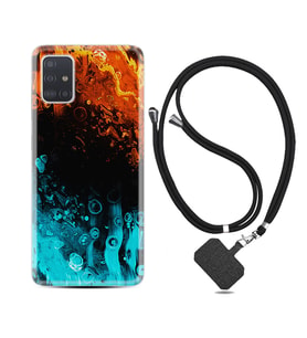 Samsung a71 A72 A73 A7 A9 2018 C7 C9 Kılıf Boyun Askılı Silikon Orange Blue Color 1665