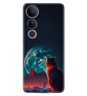 Vivo V50 Lite Kılıf Boutique Baskılı Resimli Dalgın Kedi Pcode -074