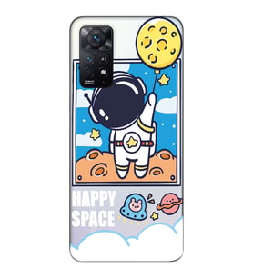 Redmi Note 11 Pro Uyumlu Astronot Desenli Şeffaf Telefon Kılıfı