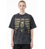 Tasarım Lana Del Rey Şarkıcı Baskılı Unisex Oversize Eskitme Yıkamalı Tişört