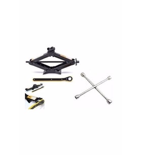 Kriko Cır Cır Kollu 1,5 Ton + Bijon Anahtarı 2li Set (SIYAHBEYAZ-BEYAZ)