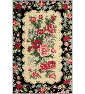 Eliana Home Baskılı, Yıkanabilir Kaymaz Taban Salon Halısı LNA1277 100x150 cm (Siyah)
