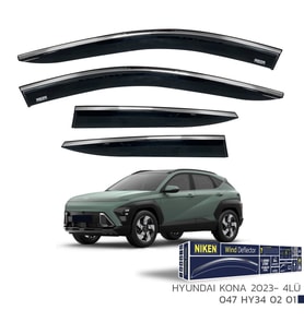 Hyundai Kona Cam Rüzgarlığı Kromlu 4'Lü 2023+ Sonrası (Beyaz)