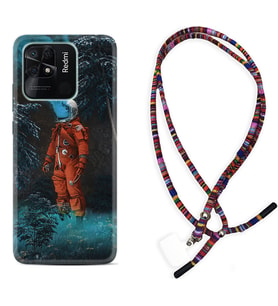 Xiaomi Poco X3 Pro M4 Pro X4 Pro C40 10C Kılıf Boyun Asklı Rasta Silikon Astronot Smoke 1769