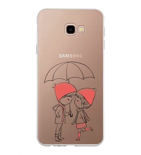 Samsung Galaxy J4 Plus Kapak Aşk Tasarımlı Şeffaf Silikon Kılıf