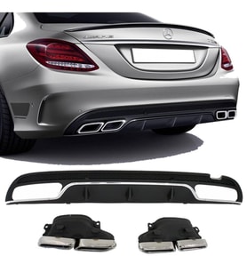 Mercedes C Serisi W205 C63 Arka Tampon Difüzörü Amg uyumlu 2014-2019 arası
